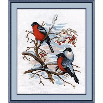 565 Набор для вышивания 'Овен' 'Снегири', 26х22 см