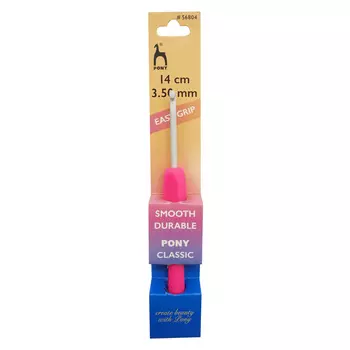 56804 Крючок для вязания 14см*3,5мм, алюминий PONY