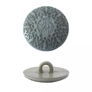 57092 Пуговица на ножке, 22 мм (17-1501 серый)