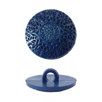 57092 Пуговица на ножке, 22 мм (19-4044 синий)