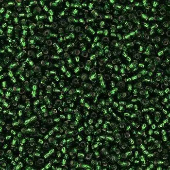 (57120) Бисер прозрачный с серебр.центром 10/0, круг.отв., 50г, Preciosa