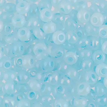 (57534) Бисер полупрозрачный жемчужный с цв.центром 10/0, круг.отв., 50г, Preciosa