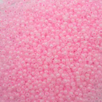 (57573) Бисер полупрозрачный жемчужный с цв.центром 10/0, круг.отв., 50г, Preciosa