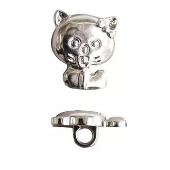 57981 Пуговица 'Кот', 18 мм (S серебро)