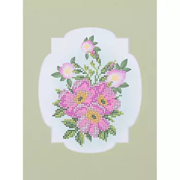 57/БП Набор для вышивания с бисером и паспарту 'Матренин посад' 'Шиповник', 24*26 см