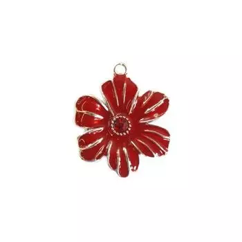 589 Подвеска металлическая 'Красный цветок', 28 мм, упак./5 шт., 'Астра' (красный)