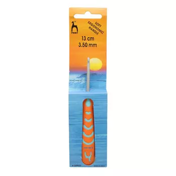 59807 Крючок вязальный 3,50мм*13см, алюм., с эргономичной ручкой PONY