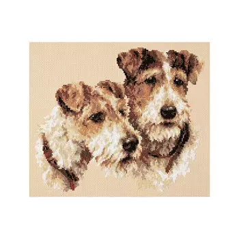 59-26 Набор для вышивания Чудесная игла 'Фокстерьеры' 27*23см
