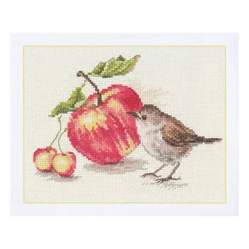5-22 Набор для вышивания АЛИСА 'Птичка и яблоко' 17*11см