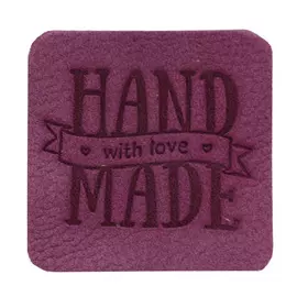 5 Термоаппликация из кожи Hand Made 3*3см, 100% кожа (52 сиреневый)