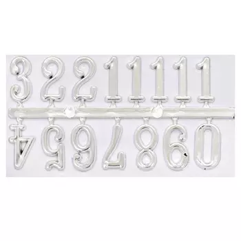 5AS-073 Цифры арабские для часов 1,5см (серебро)