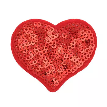 5AS-251 Термоаппликация 'Сердце' из пайеток 5х4см