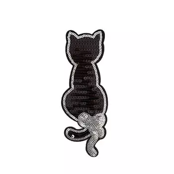 5AS-254 Термоаппликация 'Кошка' из пайеток 17х6см