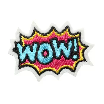 5AS-283 Термоаппликация 'WOW' 5х3,5см, 3шт/упак