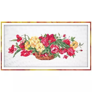 6009/СК Набор для вышивания Матренин посад 'Корзина с розами'40*90см