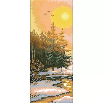 6015 Набор для вышивания счетным крестом Матренин посад 'Закат на опушке' 30*50см