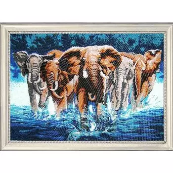 603 Набор для вышивания бисером Butterfly 'Африканские слоны', 34*50 см