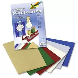 6052309 Картон текстурированный 'Звезды', 220 г/м², 23*33 см, упак./10 листов, Folia