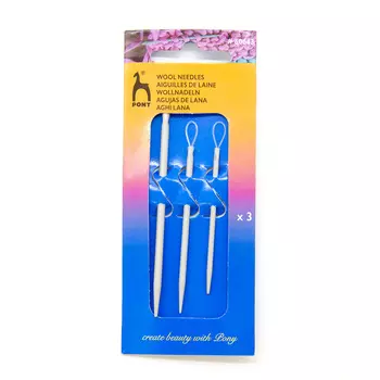 60643 Иглы для вязанных изделий с нейлоновой петлей, размер 2,25-3,25, серые, алюм., 3 шт PONY