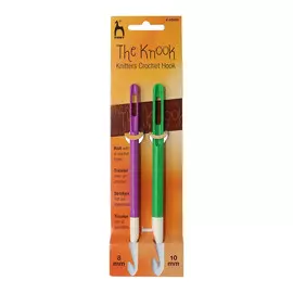 60695 Крючки вязальные для нукинга 8,00мм/10,00мм*16,5см, пластик, 2шт PONY