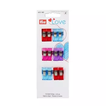 610180 Клипсы для работы с тканями Prym Love 2,6см, 12шт/упак, Prym