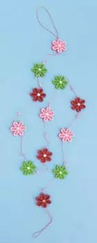 61224008 Гирлянда из цветов из фетра, 117x3см, Glorex