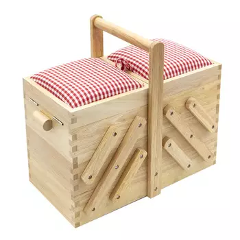 612547 Шкатулка рукоделия, дерево светлое/ткань 'M' Prym