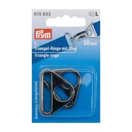615833 Треугольные кольца 30мм, цв.оружейн.металл 2шт Prym