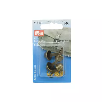 615901 Гвоздики для дна сумки металлические, состаренная латунь,15 мм, упак./4 шт., Prym