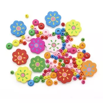 61618004 Набор деревянных бусин Цветок, 25мм Glorex