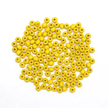 61651003 Бусины деревянные, желтый, 4 мм, упак./155 шт, Glorex