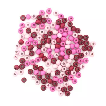 61651051 Бусины дерево, розовый микс, 4 мм, упак./155 шт., Glorex