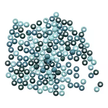 61651054 Бусины деревянные, бирюзовый, 4 мм, упак./155 шт., Glorex