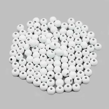 61652002 Бусины дерево, белый, 6 мм, упак./118 шт., Glorex