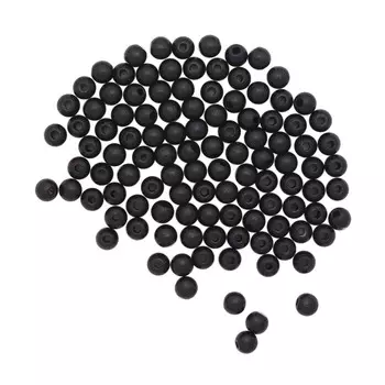 61652008 Бусины дерево, черный, 6 мм,118 шт., Glorex