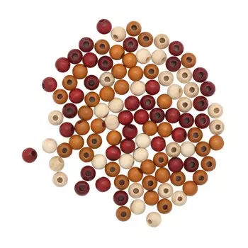 61652056 Бусины дерево, коричневый микс, 6 мм, упак./118 шт., Glorex