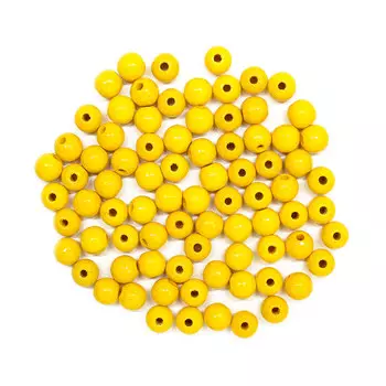 61653003 Бусины деревянные, желтый, 8 мм, упак./80 шт., Glorex