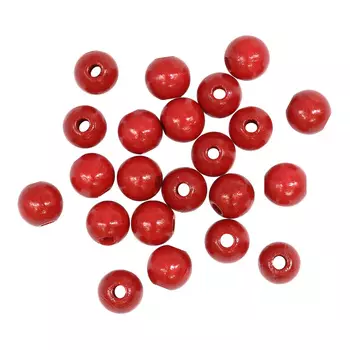 61653005 Бусины деревянные, красный, 8 мм, упак./80 шт., Glorex