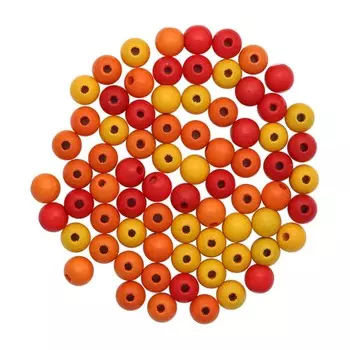 61653050 Бусины дерево, оранжевый микс, 8 мм, упак./80 шт., Glorex