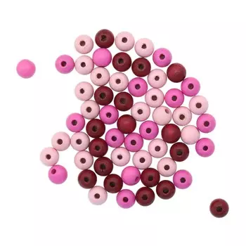 61653051 Бусины дерево, розовый микс, 8 мм, упак./80 шт., Glorex
