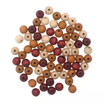 61653056 Бусины дерево, коричневый микс, 8 мм, упак./80 шт., Glorex