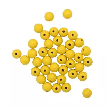 61654003 Бусины деревянные, желтый, 10 мм, упак./47 шт., Glorex