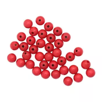61654005 Бусины деревянные, красный, 10 мм, упак./47 шт., Glorex