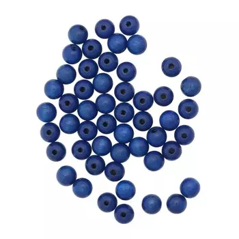 61654006 Бусины деревянные, голубой, 10 мм, упак./47 шт., Glorex