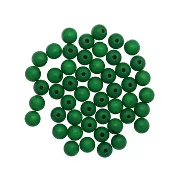 61654007 Бусины деревянные, зеленый, 10 мм, упак./47 шт., Glorex