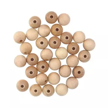 61655001 Бусины дерево, натуральный,12 мм, упак./28 шт., Glorex