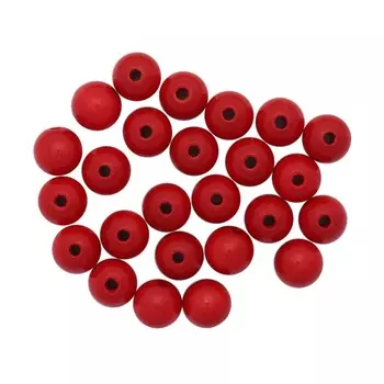 61655005 Бусины деревянные, красный, 12 мм, упак./28 шт., Glorex