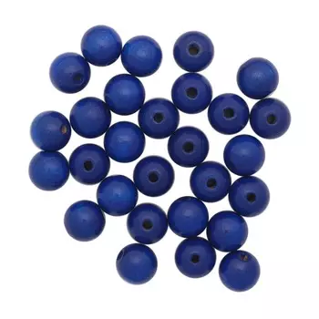 61655006 Бусины деревянные, голубой, 12 мм, упак./28 шт., Glorex