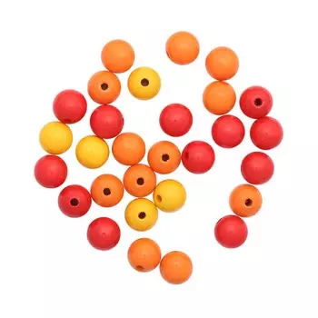 61655050 Бусины дерево, оранжевый микс ,12 мм, упак./28 шт., Glorex