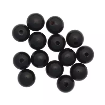 61656008 Бусины дерево, черный, 15 мм, упак./14 шт., Glorex